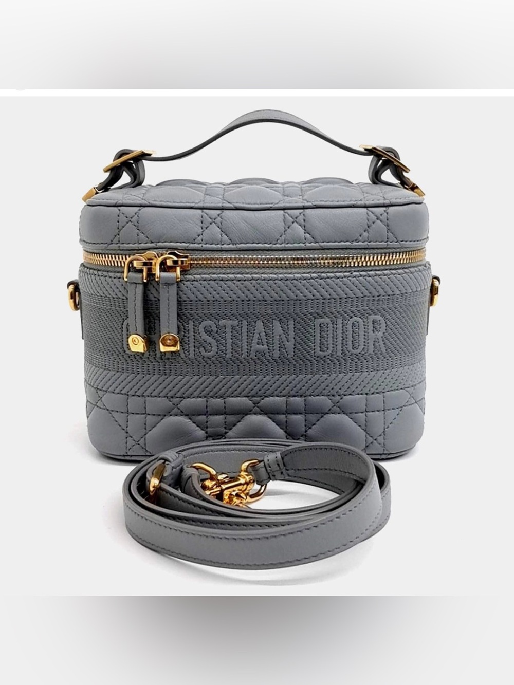 Christian Dior DiorTravel Cannage Vanity Case Gray